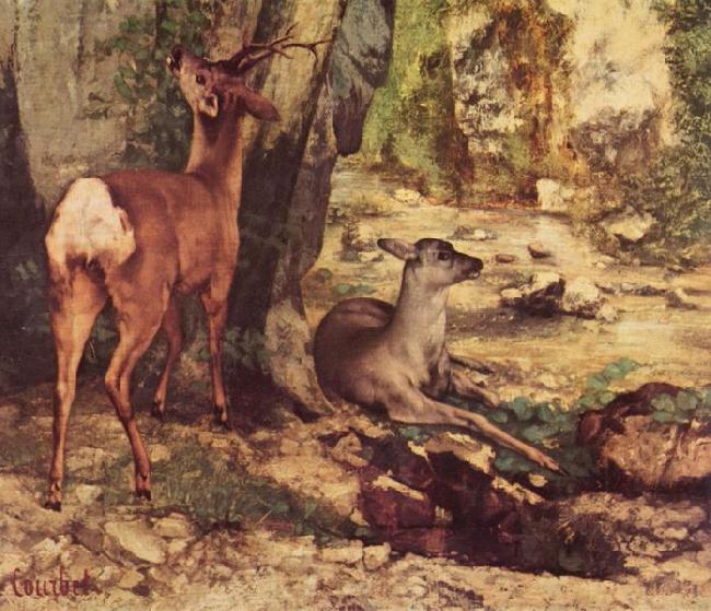Gustave Courbet Rehgehege am Bach von Plaisir-Fontaine